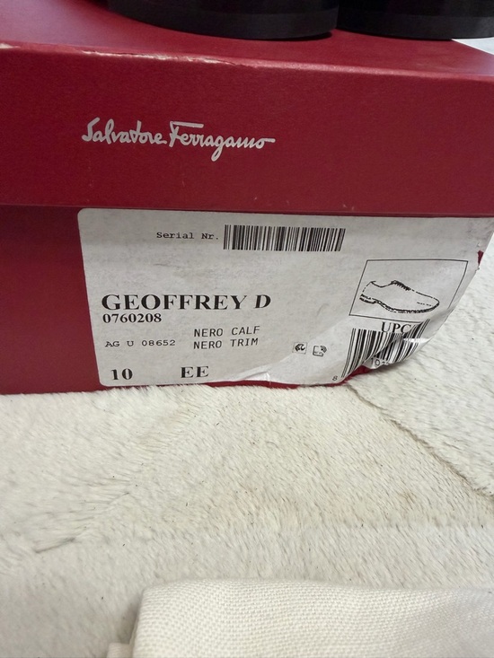 NEW! $1,195 Ferragamo Geoffrey Wholecut Black Leather Oxford Dress Shoes 10 11